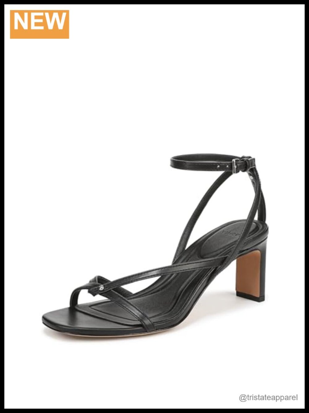 Vince Marilyn Strappy Leather Heeled Sandals Ankle Strap Buckle